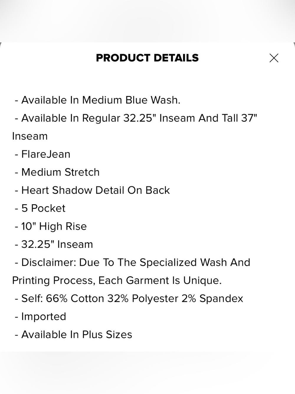 NWT High-Rise Light Blue Flare Jeans with Heart Detail - Picture 3 of 3